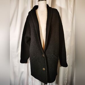 Pendleton Wool Cardigan Sweater, Women Black, Pockets, BottonUp, Heavy Woolen,12